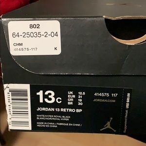 Preschool Jordan 13 Retro BP ( Royal Blue )